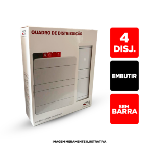 Quadro de Distrib. Embutir 4 Disj. s/ Barra - ForceLine
