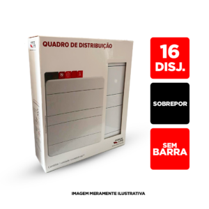 Quadro de Distrib. Sobrepor 16 Disj. s/ Barra -ForceLine